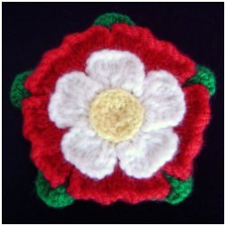Knitted Tudor Rose Motif